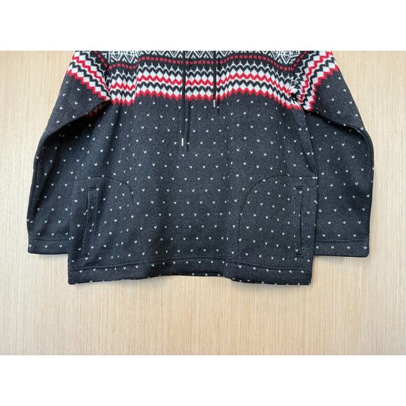 Talbots Nordic Fair Isle Mock Neck Pullover Fleece Sweater Womens Size 2X Black - Picture 3 of 10